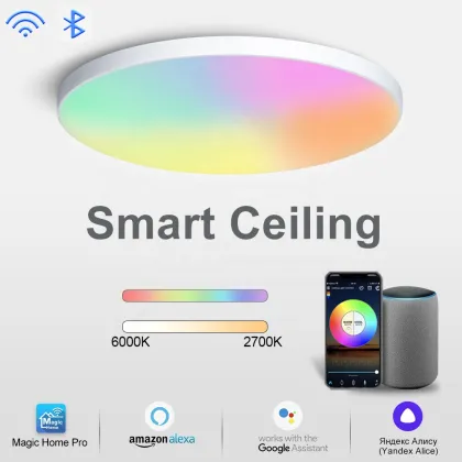 Smart Home Lighting: Voice Controlled, WiFi Connected 30W CCT RGB LED Ceiling Light