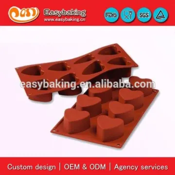 8 Cavities heart cake baking pans silicon bakeware