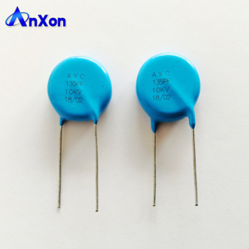 Blue Coated Capacitor: 10KV 135PF 6KVrms SL Low DF Ceramic Capacitor - Detailed Information and Specifications