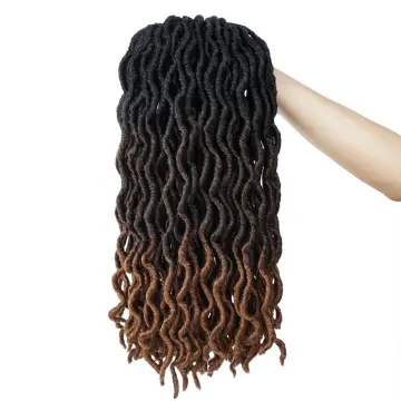 Cheap Faux Locs Crochet Hair Ombre Synthetic Goddess Locs Crochet Braids Dreadlock extensions Crochet Braiding Hair Extension
