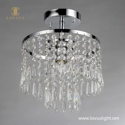 Rotating crystal ceiling chandelier Decorative lighting villa creative chandelier Crystal ceiling chandelier