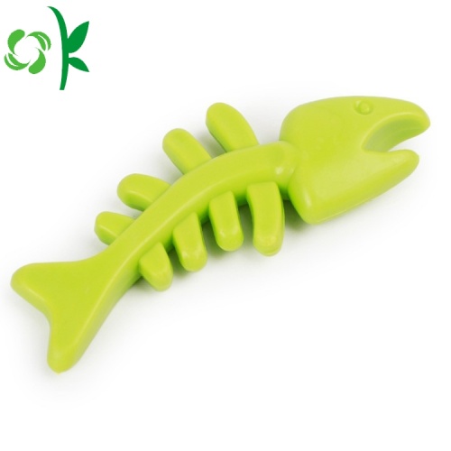 Soft Silicone Toys Safe Silicone Pet Chew Fish Bone Dog Toys Supplier