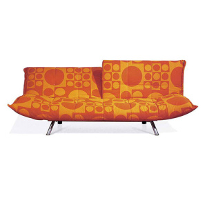 Piedini in metallo Pieghevole in tessuto Sofa Cum Bed