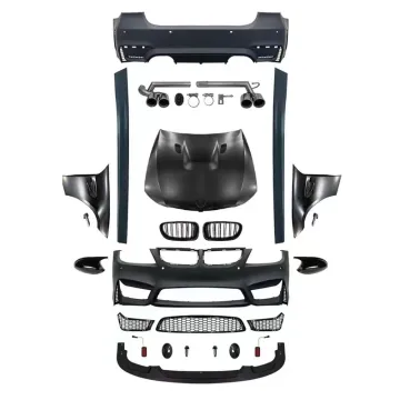 BMW 3 Series E90 Body Kit: Modified M4 Bumper, Hood, Fender, Tailpipe
