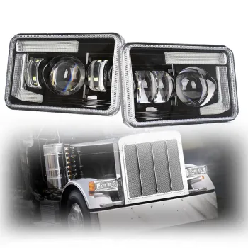 Morsun DOT SAE Auto Square LED Headlight for Peterbilt 379 378 Truck