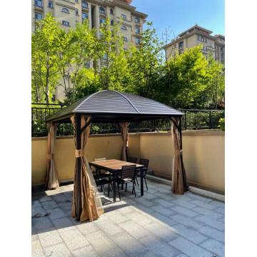 Heavy Metal Roof Gazebo With Nettings And Curtains