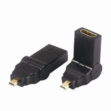 Micro HDMI maschio a HDMI femmina adattatore, oscillare tipo, oro 24K placcato