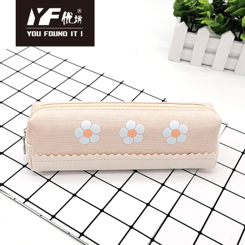 Cloth Zipper Pencil Pouch Little flower style cute oxford cloth pencil case Factory