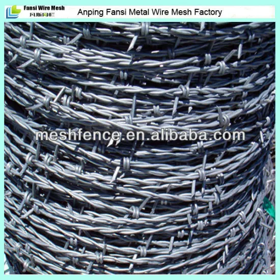 4 point 2.5mm(2 ply) hot dip galvnized barbed wire China supplier