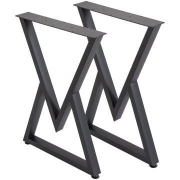 مجموعة من 2 أرجل طاولة طعام من الفولاذ