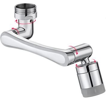 1440 Swivel Faucet Extender: Aerator, Splash Filter, and Dual Water Outlet Modes for Kitchen Taps