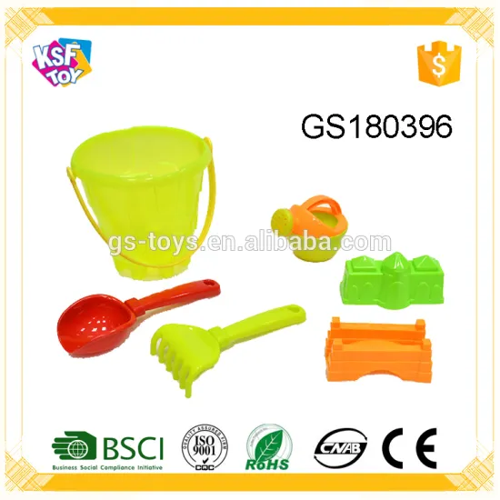 Colorful Plastic 6PCS Tool Kids Sand Beach Bucket
