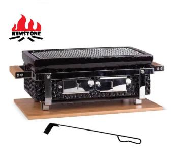 Kimstone Tabletop Ceramic BBQ Grill - cuadrada 17.5 \ "Grill de carbón para jardinería al aire libre