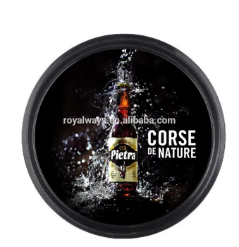 SGS approval high quality large round plastic beer serving tray