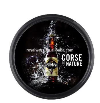 SGS approval high quality large round plastic beer serving tray