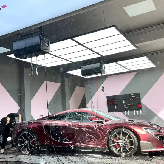 LED Panel Lights Showroom: Ceiling Lighting Solutions for Car Detailing Workshops