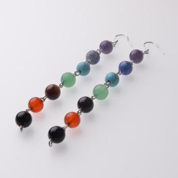 8MM/6MM Stone Beads 7 Chakra Earring Healing