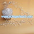 Crystal Faceted Football Beads Silver Wire Trim