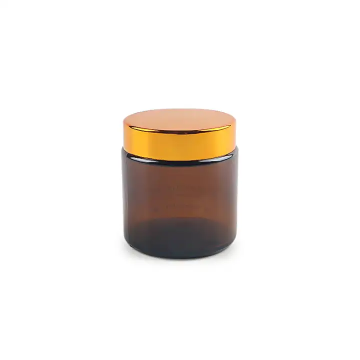 Amber 100ml γυαλί κρέμα καλλυντικών βάζου με καπάκι