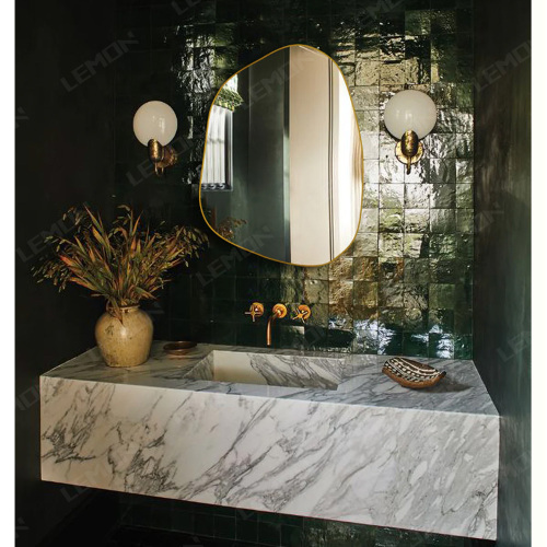 Handmade Wall Mount Mirror Marble Bathroom Vanity Sink