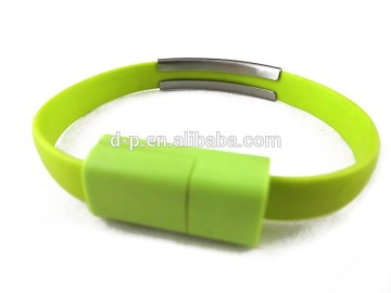 Colorful portable USB Charger Wrist Bracelet Cable for mobile phone