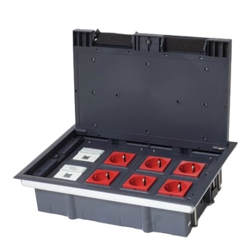 Red Plastic Pop-Up Floor Socket ITD-626AS Made in China - Hidden Floor Power Socket by Handle