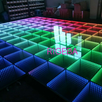 Wireless Magnetic Remote LED 3D Mirror Infinity Dance Floor for Wedding Parties and Events