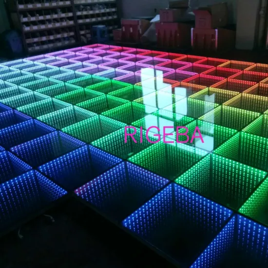 Wireless Magnetic Remote LED 3D Mirror Infinity Dance Floor for Wedding Parties and Events