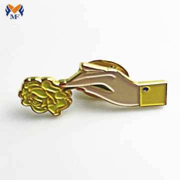 Fancy Design Metal Finger Pin Badge For Bags