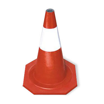 Traffic Cone, Made of Rubber with 500mm Height and 350 x 350mm Bottom