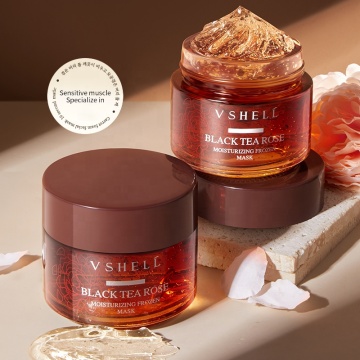 Cool and Refreshing Rose Black Tea Overnight Gel Mask for Dry and Rough Skin