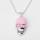 Rose Quartz Skull Gemstone Pendant Necklace