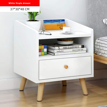 Modern White MDF Nightstand: A Practical and Minimalist End Side Table for Small Spaces