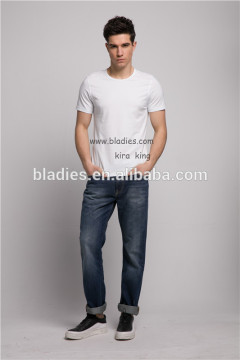 Custom high quality blank men plain stretch print bamboo t shirt