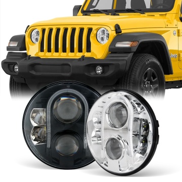 Lampu depan LED 7 inci Tuff Plus Emark High Beam 80W Projector Kereta LED Headlamp untuk Motosikal