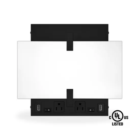 UL Listed American PCB Wall Lamp - 2-Lights Hotel Bedroom Wall Mount with Switches, USB, and Outlets LED Wall Lamp