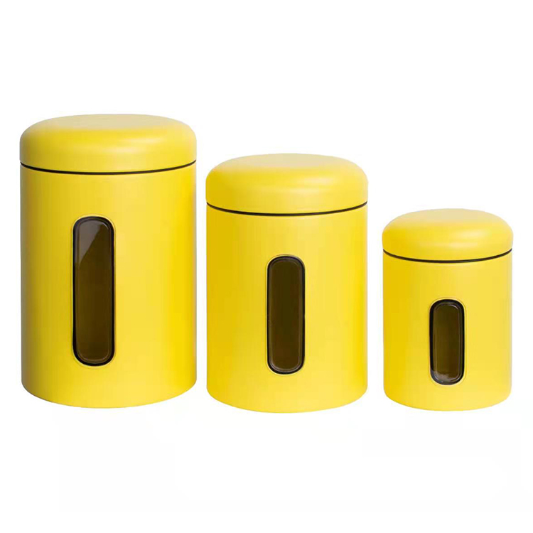 yellow coating kitchen canister