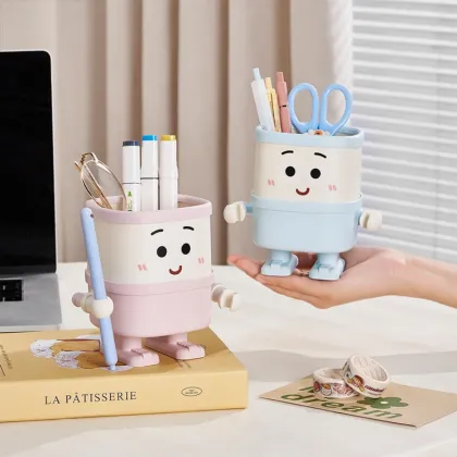 Cozy Snowman Storage Bucket for Winter School Supplies