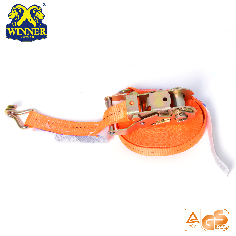 Ratchet Tie Down Straps And Cargo Lashing Belt With Hooks