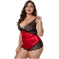 Roupa de dormir feminina de renda fascinante plus size transparente