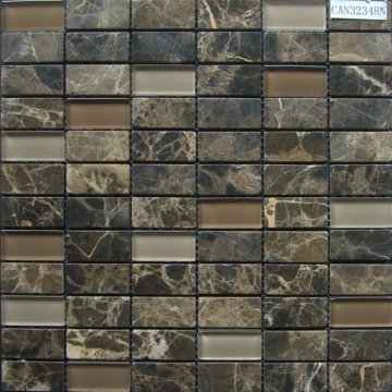 Crystal Glass Mix Stone Mosaic Tile CAN32348N