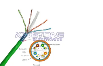 Green 23 Awg Ftp Cat 6a Network Cable With Pvc Jacket , High Speed Networking Cable