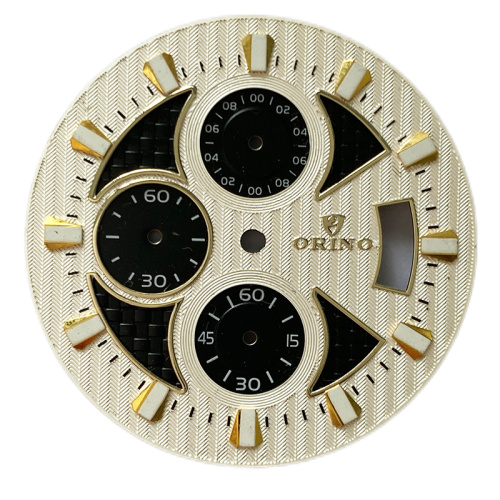 3 Subdials with linen pattern for Chronograph watch