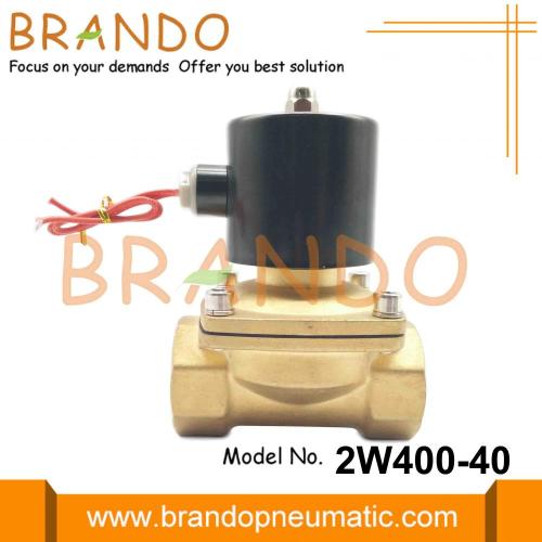 2W400-40 1 1/2 &#39;&#39; Pirinç Solenoid Valf Su DC24V