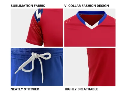 OEM ODM Football Jersey Custom Men Adult Orange Yellow Team Sublimation Full Breathable Quick Dry Soccer Jersey Football Set