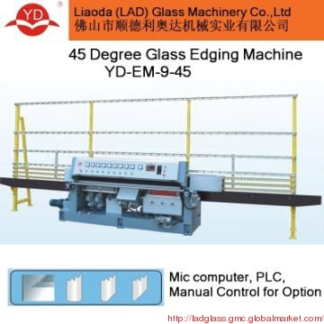 Vertical straight edging machine with 45 degree