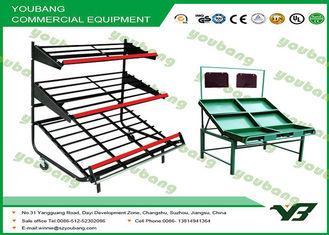 Light Duty Wire Fruit Vegetable Display Rack With Wheels ,