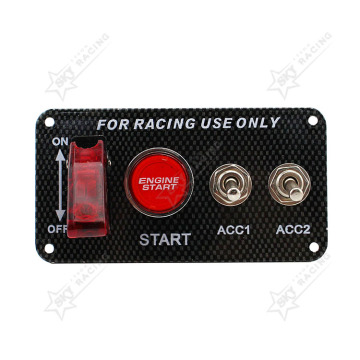 Carbon Fiber Car 12V Red LED Panel sakelar sakelar untuk start engine