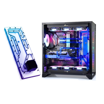 Bykski Distro Plate for LIAN LI-ROG O11 Dynamic XL - 2x 360mm Radiator Cooling Loop, RGB Sync, RGV-LAN-O11XL-P