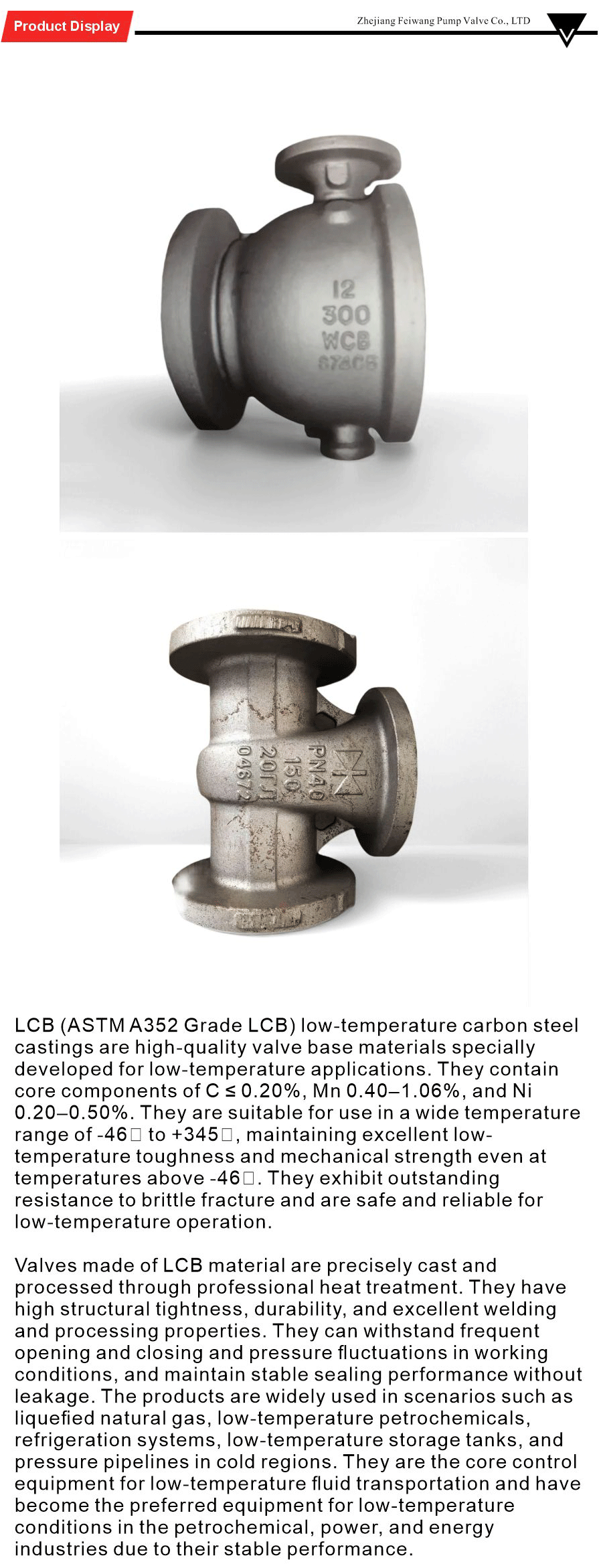 Low temp steel valve castings wear resistant